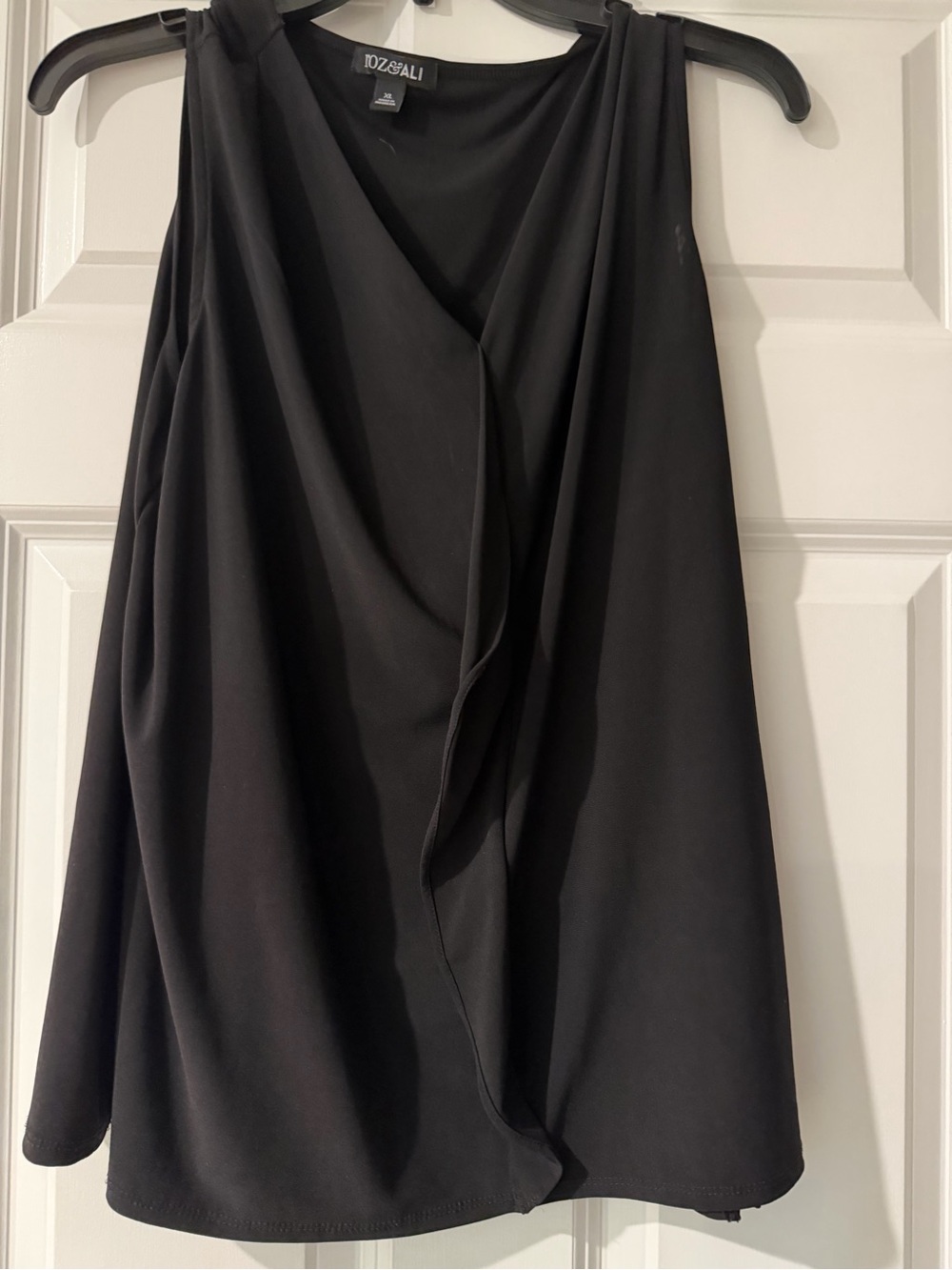 Roz & Ali Black Draped A-Line Skirt